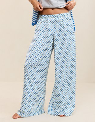 OVERSLEPT by Aerie Liquid Satin Wide Leg Pant