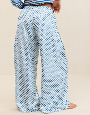 OVERSLEPT by Aerie Liquid Satin Wide Leg Pant