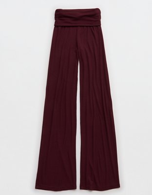 Aerie Real Soft Rib Foldover PJ Pant Women's Royal Berry XL Long