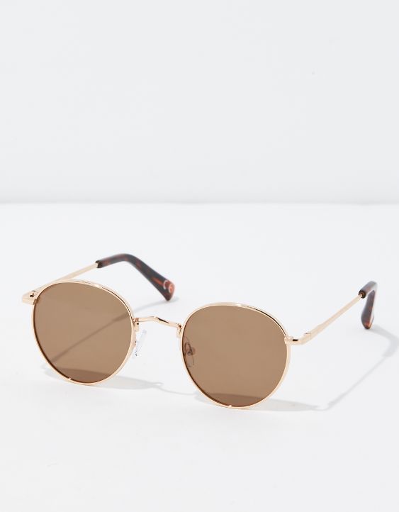 AEO Retro Round Brown Sunglasses