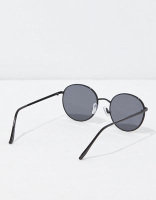 AEO Black Metal Round Sunglasses