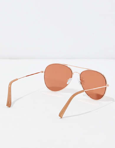 AEO Classic Rose Gold Aviator Sunglasses