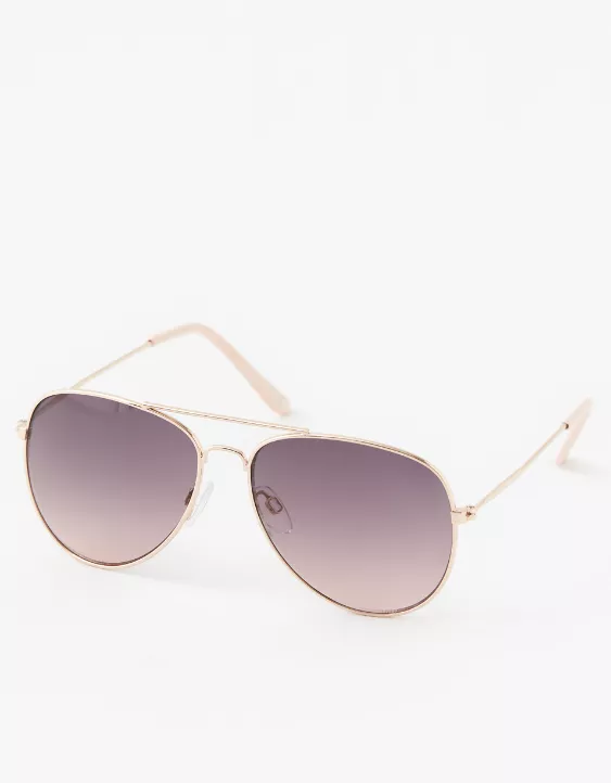 AEO Smoke + Gold Aviator Sunglasses