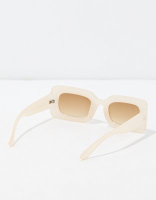 Lunettes de soleil rectangulaires crème AEO