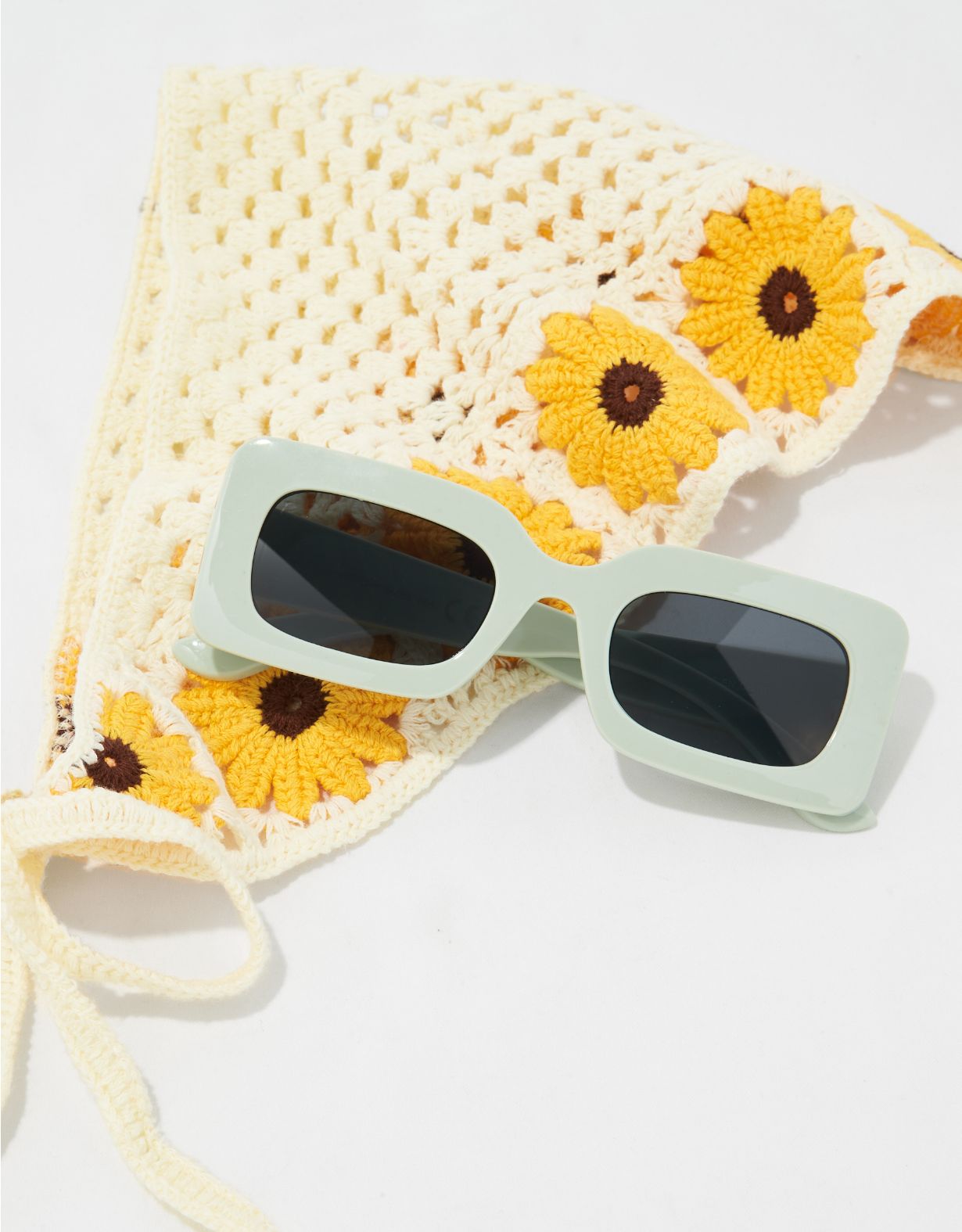 AEO Misty Green Rectangle Sunglasses