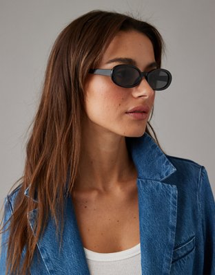 Black oval clearance sunglasses