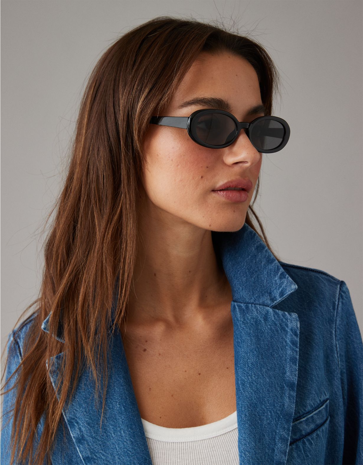 AEO Black Oval Sunglasses