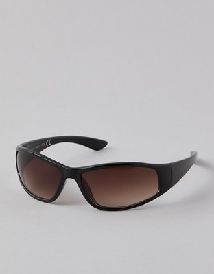 Ae Wrap Sunglasses Women's Black One Size