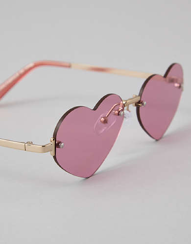 AE Rimless Heart-Shaped Sunglasses