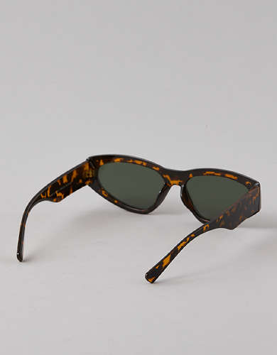AEO Tortoise-Hued Wrap Sunglasses