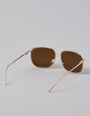 AE Metal Frame Square Tinted Sunglasses