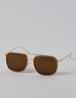 AE Metal Frame Square Tinted Sunglasses