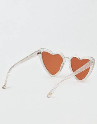 Женские солнцезащитные очки American Eagle Clear Glitter Heart Sunglasses — фото 2