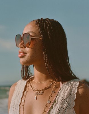 AE Oversized Metal Sunglasses