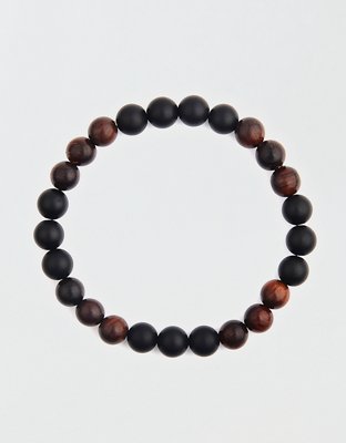 West Coast Jewelry Matte Onyx + Red Sandalwood Beaded Bracelet