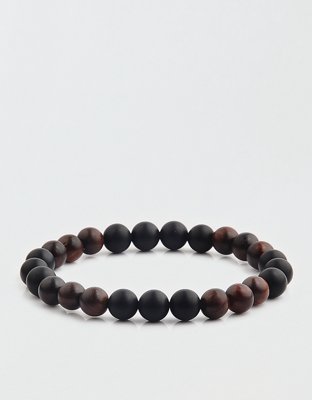 West Coast Jewelry Matte Onyx + Red Sandalwood Beaded Bracelet