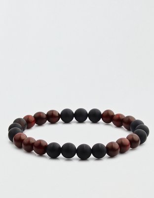 West Coast Jewelry Matte Onyx + Red Sandalwood Beaded Bracelet