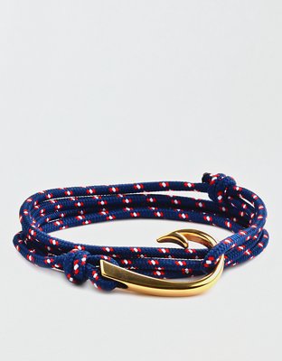 Paracord Wrap Bracelet with Silver Anchor Clasp - Royal Blue