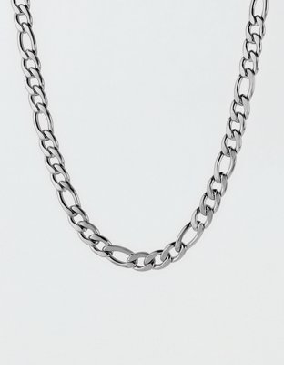 West Coast Jewelry Polished Stainless Steel Figaro Chain Necklace