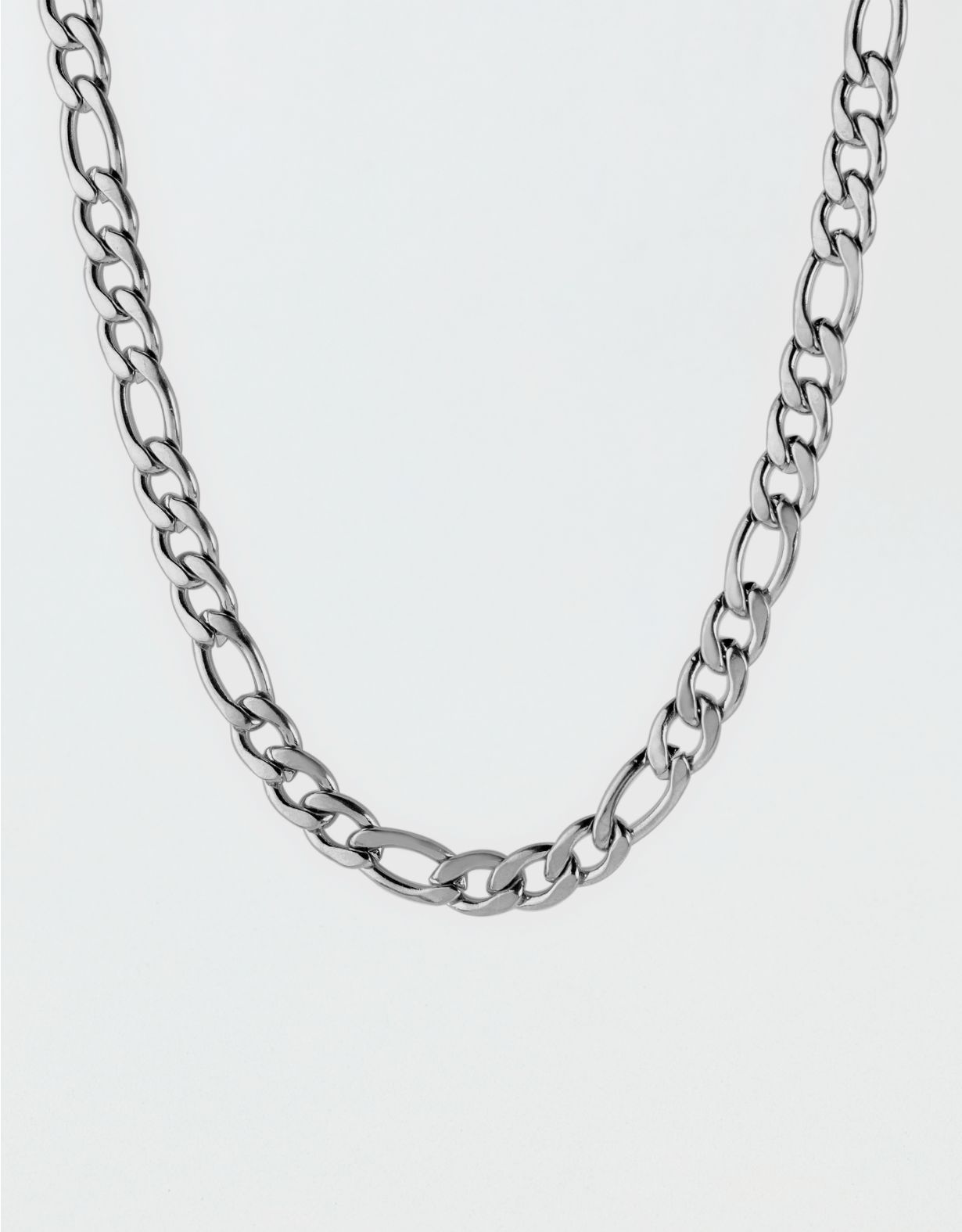 West Coast Jewelry Polished Stainless Steel Figaro Chain Necklace