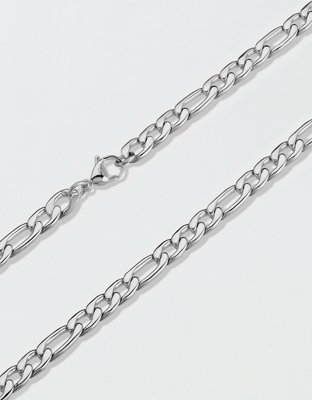 West Coast Jewelry Polished Stainless Steel Figaro Chain Necklace