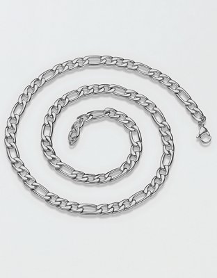 West Coast Jewelry Polished Stainless Steel Figaro Chain Necklace