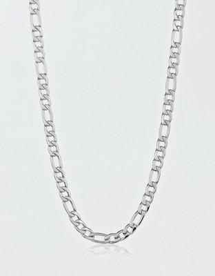 West Coast Jewelry Polished Stainless Steel Figaro Chain Necklace