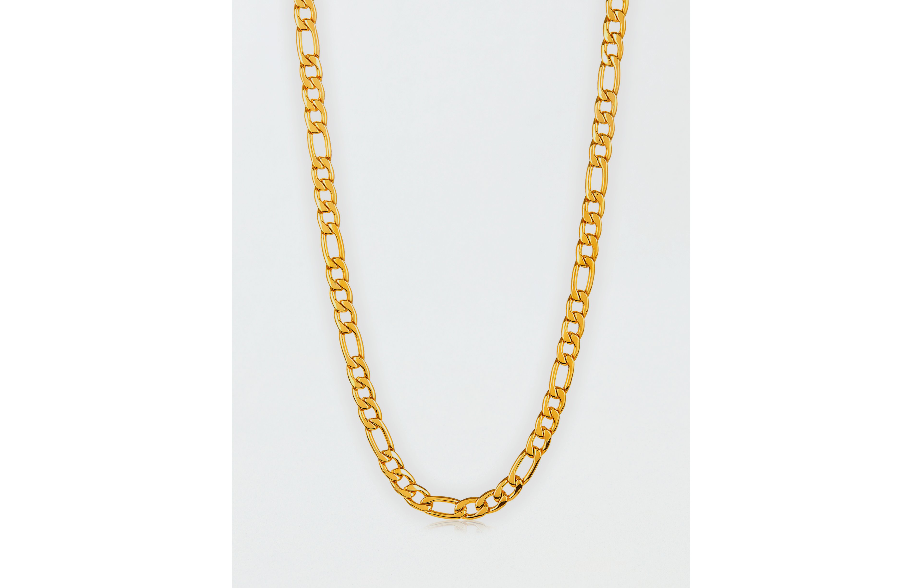 West Coast Jewelry Polished Stainless Steel Figaro Chain Necklace