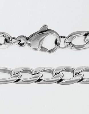 West Coast Jewelry Polished Stainless Steel Figaro Chain Necklace