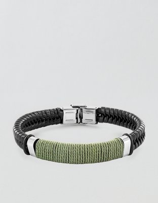 West Coast Jewelry Rope-Wrapped Leather Bracelet