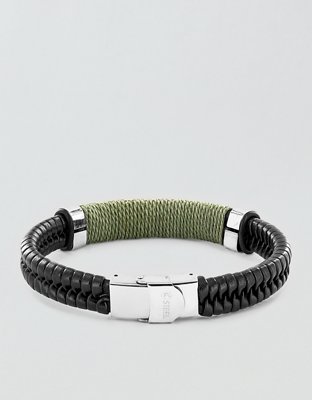 West Coast Jewelry Rope-Wrapped Leather Bracelet