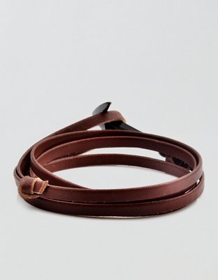 West Coast Jewelry Anchor Leather Wrap Bracelet