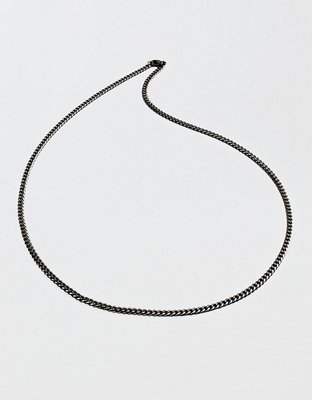 West Coast Jewelry Men's Black Plated Stainless Steel Cuban Chain