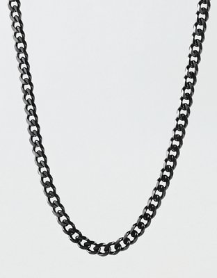 West Coast Jewelry Men's Black Plated Stainless Steel Cuban Chain