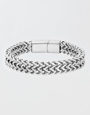 West Coast Jewelry Men's Polished Double Franco Chain Cuff Bracelet