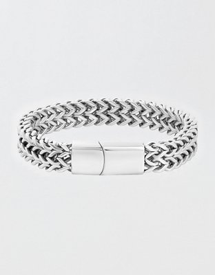 West Coast Jewelry Men's Polished Double Franco Chain Cuff Bracelet