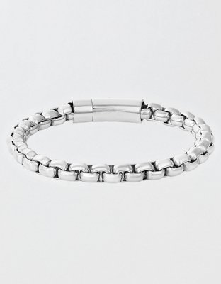 Мужской браслет West Coast Jewelry Polished Box Chain, цвет: Серебряный — фото 2