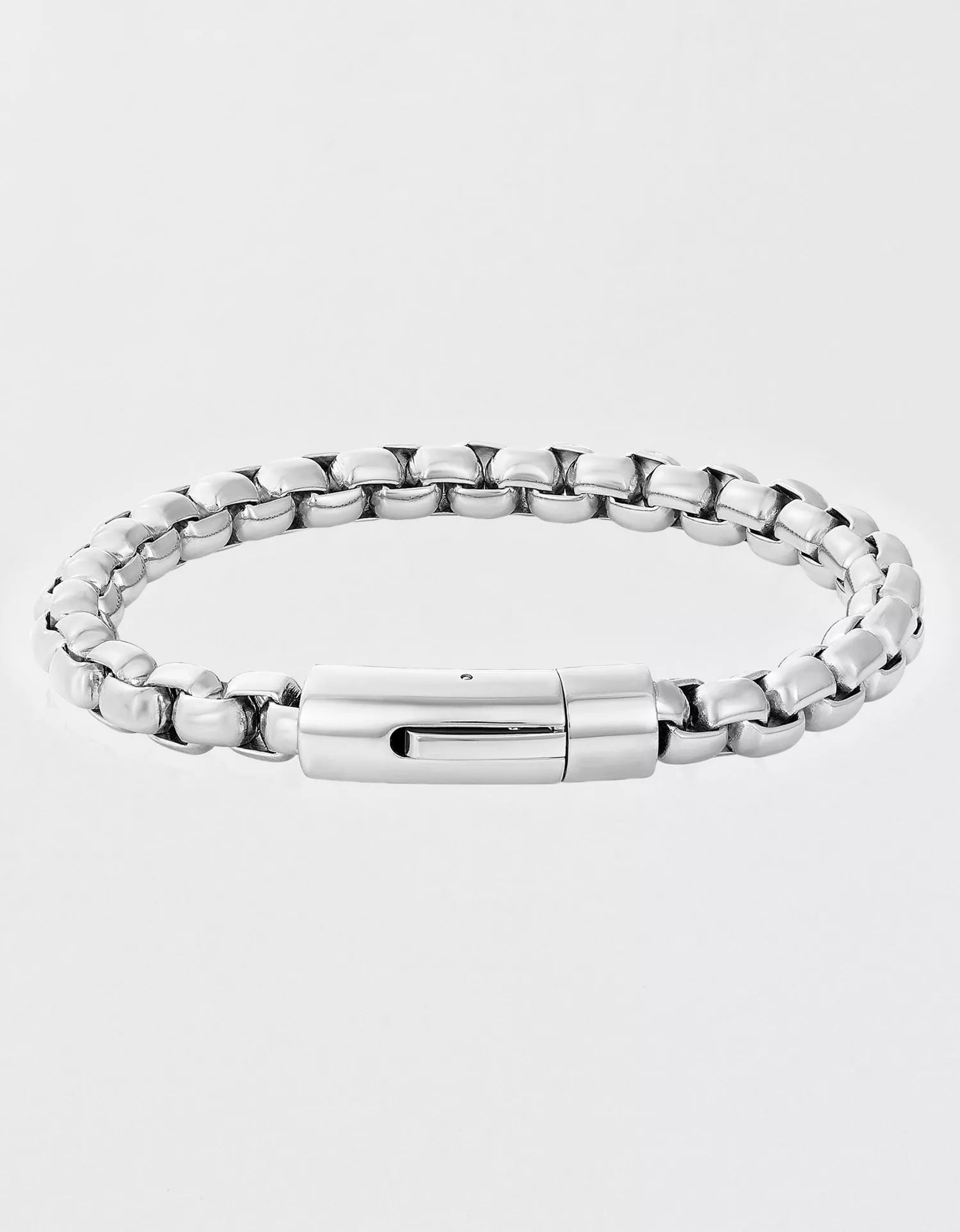 West Coast Jewelry Men's Polished Box Chain Cuff Bracelet