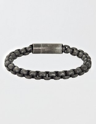 West Coast Jewelry Men's Box Chain Cuff Gunmetal Steel Bracelet