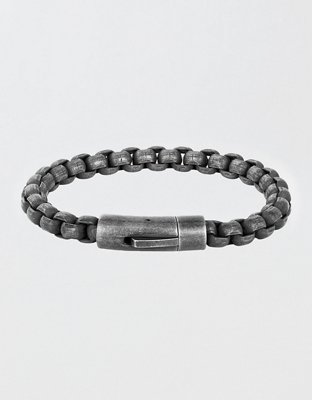 West Coast Jewelry Men's Box Chain Cuff Gunmetal Steel Bracelet