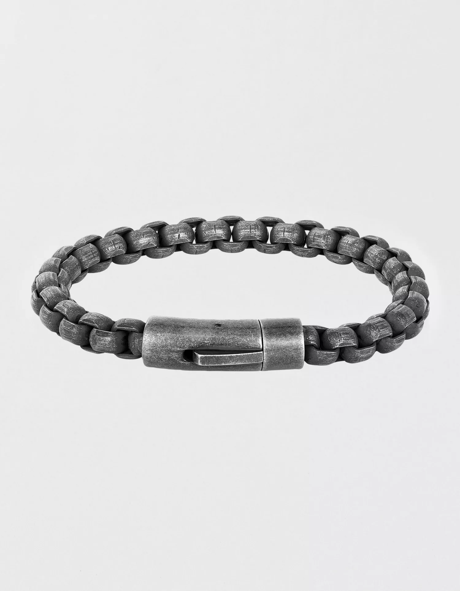 West Coast Jewelry Men's Box Chain Cuff Gunmetal Steel Bracelet