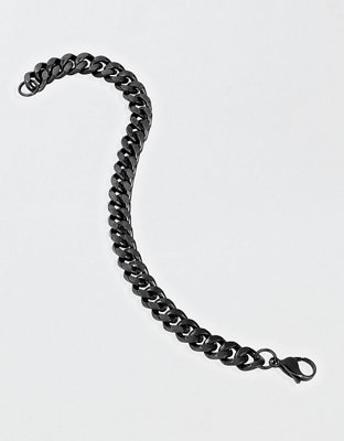 West Coast Jewelry Men's Curb Chain Black Steel Bracelet