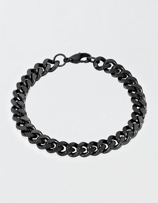 West Coast Jewelry Men's Curb Chain Black Steel Bracelet