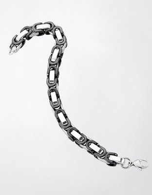 West Coast Jewelry Two-Tone Stainless Steel Byzantine Chain Bracelet