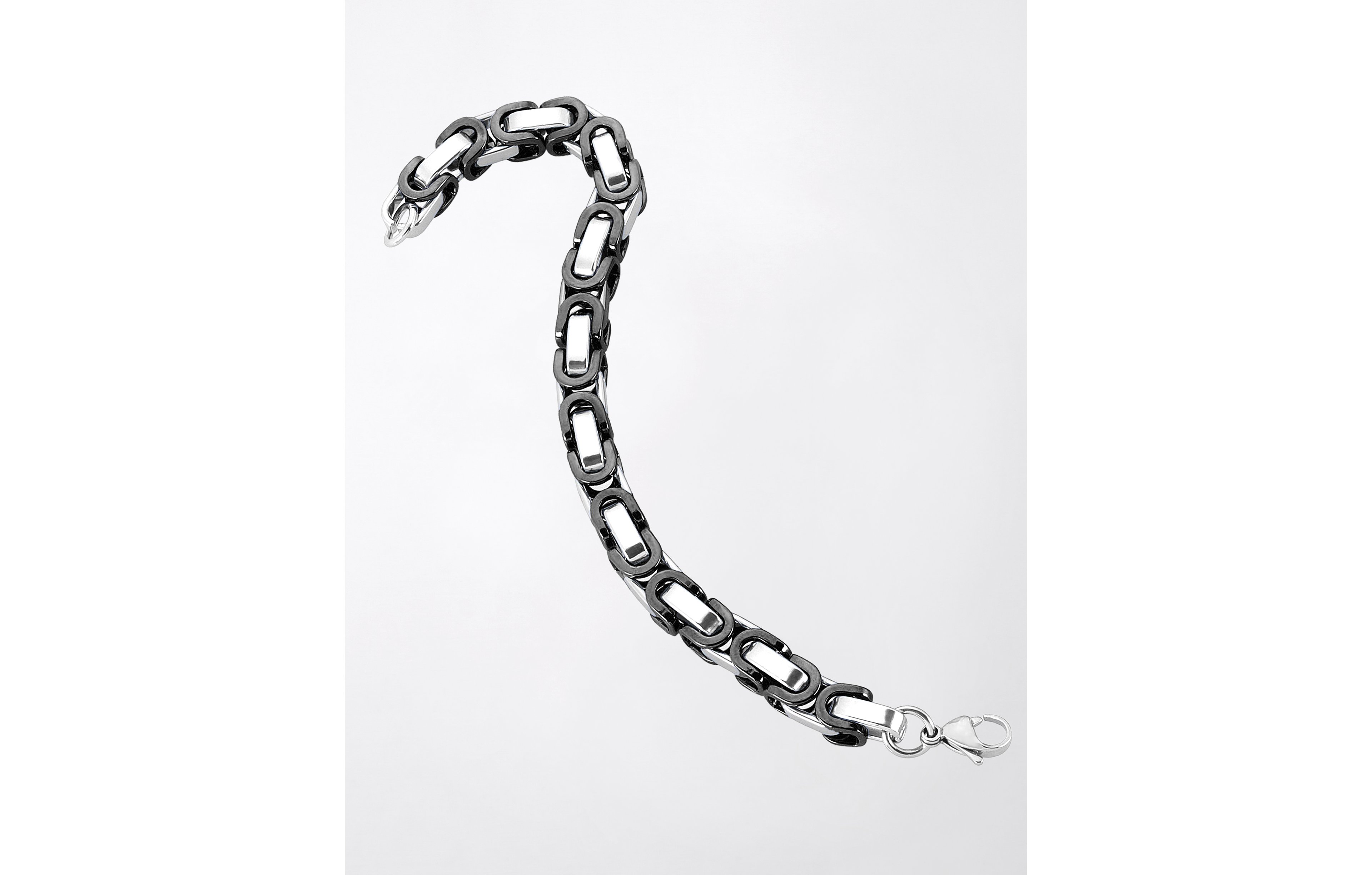 West Coast Jewelry Two-Tone Stainless Steel Byzantine Chain Bracelet