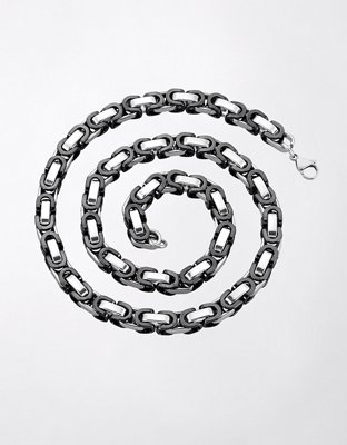 Мужское колье West Coast Jewelry Byzantine Chain Two-Tone, цвет: Чёрный — фото 3