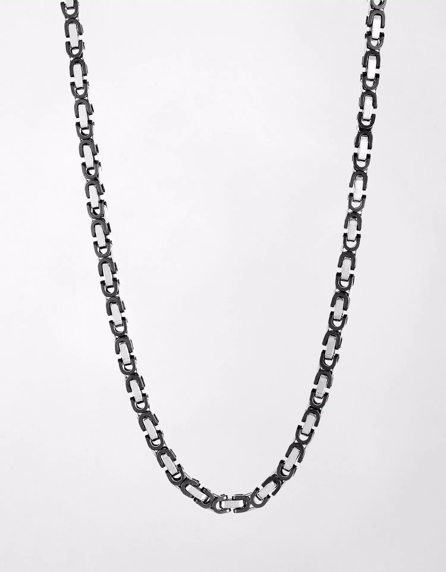 West Coast Jewelry Byzantine Chain Two-Tone Necklace
