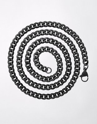 Мужские украшения West Coast Jewelry Plated Stainless Steel Curb Chain, цвет: Чёрный — фото 3