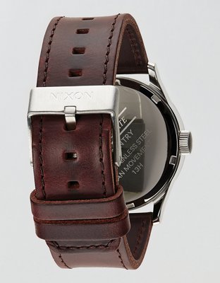 Nixon Sentry Leather Watch