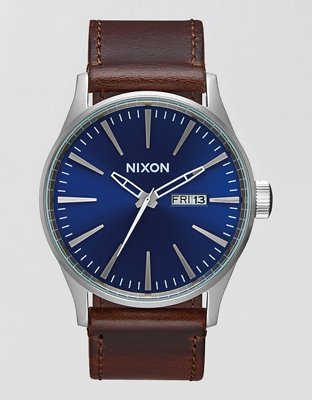 Nixon Sentry Leather Watch